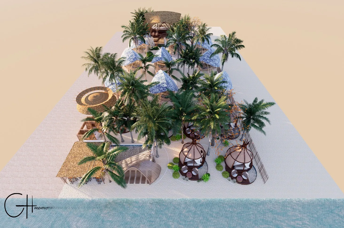Render del proyecto Camping Hotel Holbox