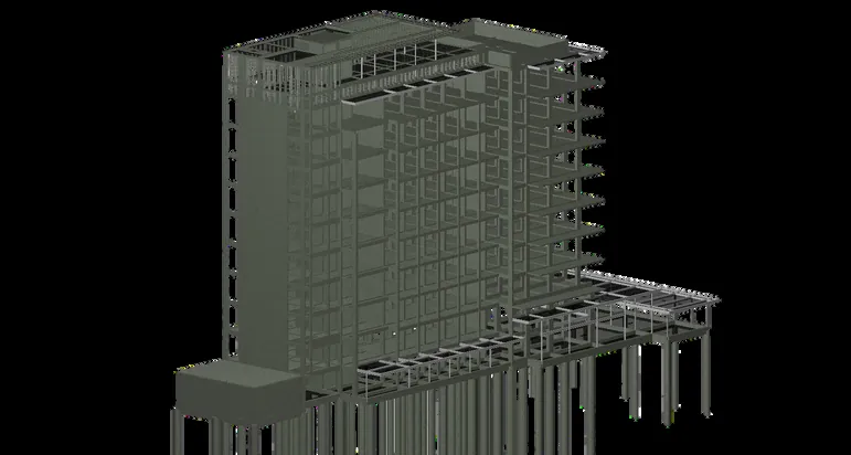 Modelo estructural 3D de edificio